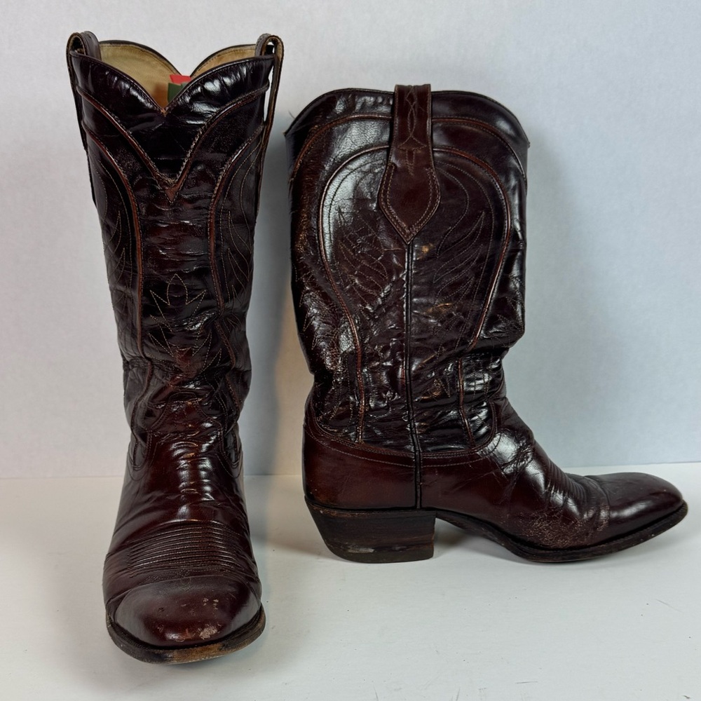 Dan Post Dark Brown Leather Cowboy Western Boots- Style 6683